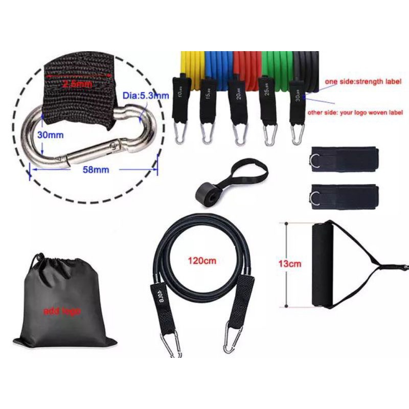 Tali Streaching 11 Set Resistance Band Fitness Tali Gym Yoga Loop Stretching Pull Rope Loopband