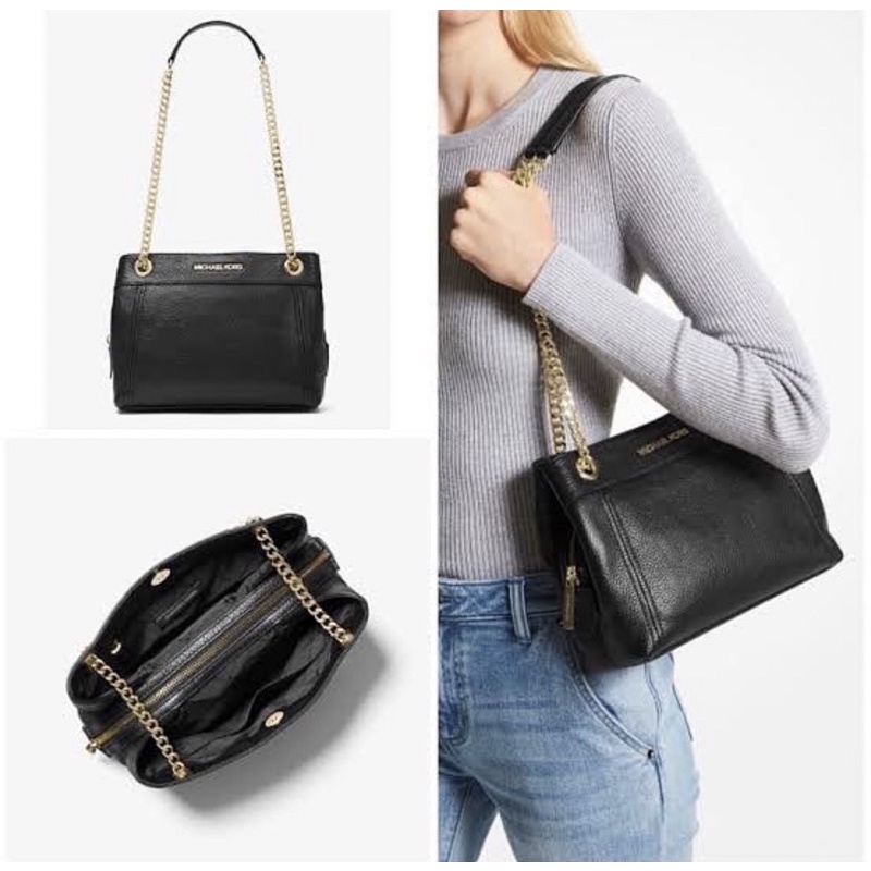 Michael Kors original MK Jetset item medium chain messenger leather