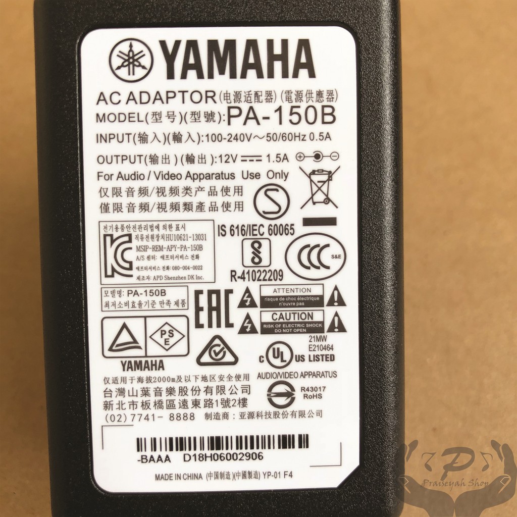 Adaptor Keyboard Yamaha PA 150B Original PSR E DGX Drum Elektrik DTX