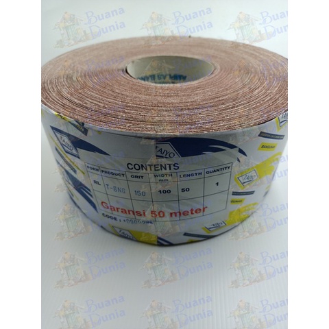 Amplas Roll Taiyo No 150 | Amplas Meteran Grit 150 | Kertas Amplas