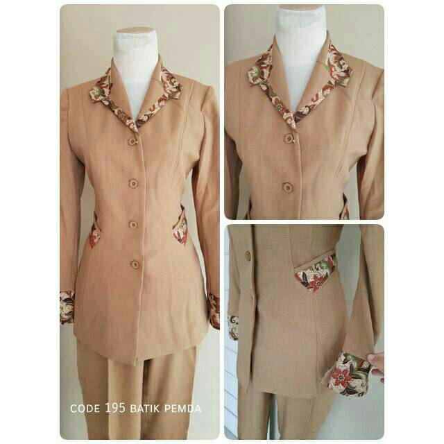 Baju Blazer Pemda Pns Khaki Keki Guru Kantor Dinas Shanghai Murah Muslimah Wanita Bh Import Laris Shopee Indonesia