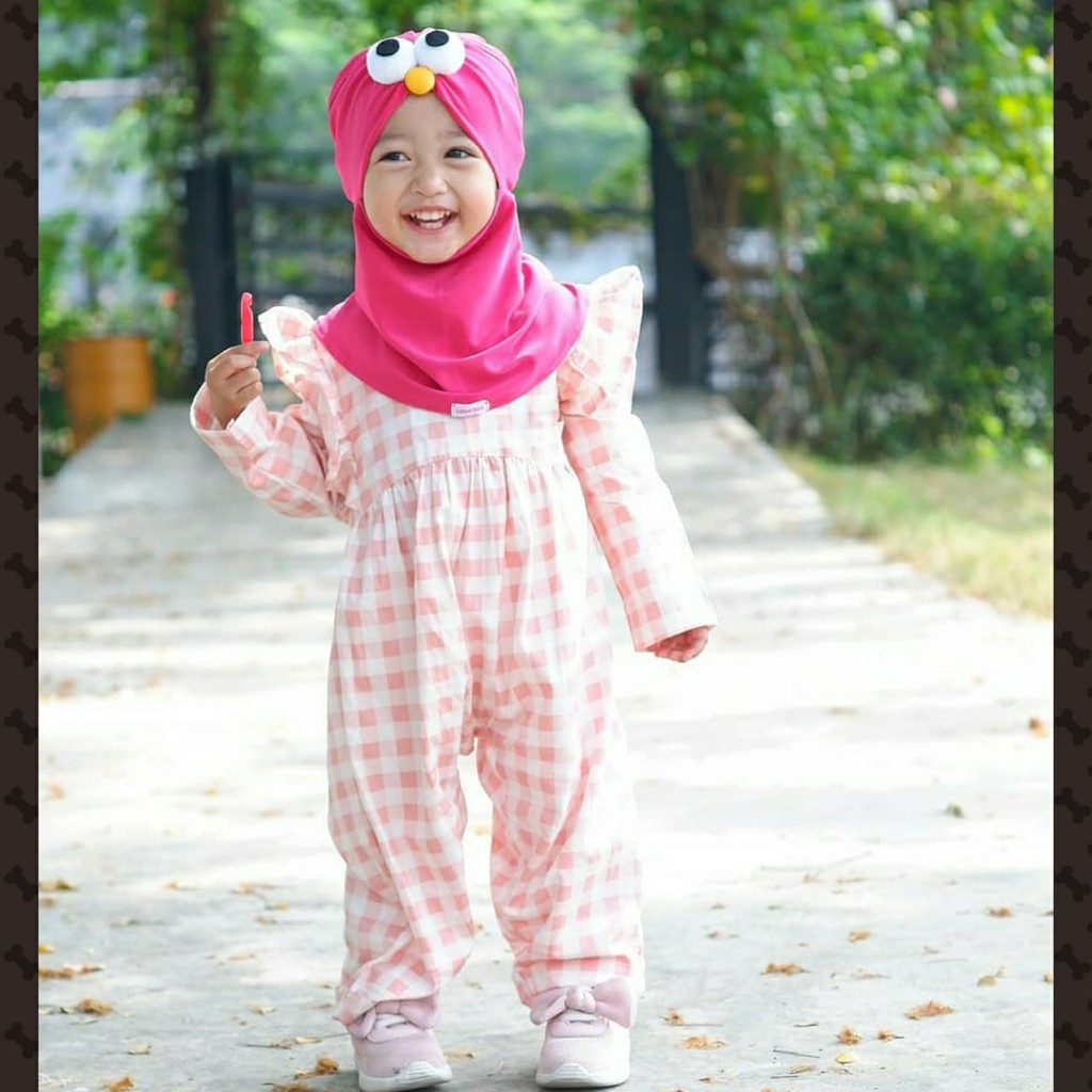 Jilbab Anak Elmo Emoticon / Jilbab Anak Murah / Hijab Anak Karakter Elmo