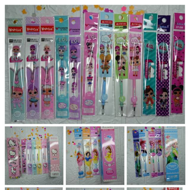 

Refill pulpen gel / isi ulang pulpen karakter