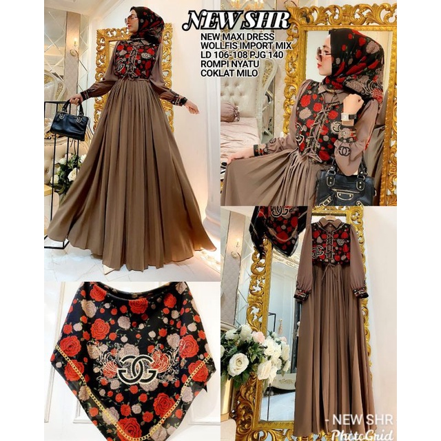 RUMAH ALMEERA SHR MAXI DRESS MOM & KIDS ✔BAJU  GAMIS REAL PICT VIDEO ORIGINAL SYAHIRA