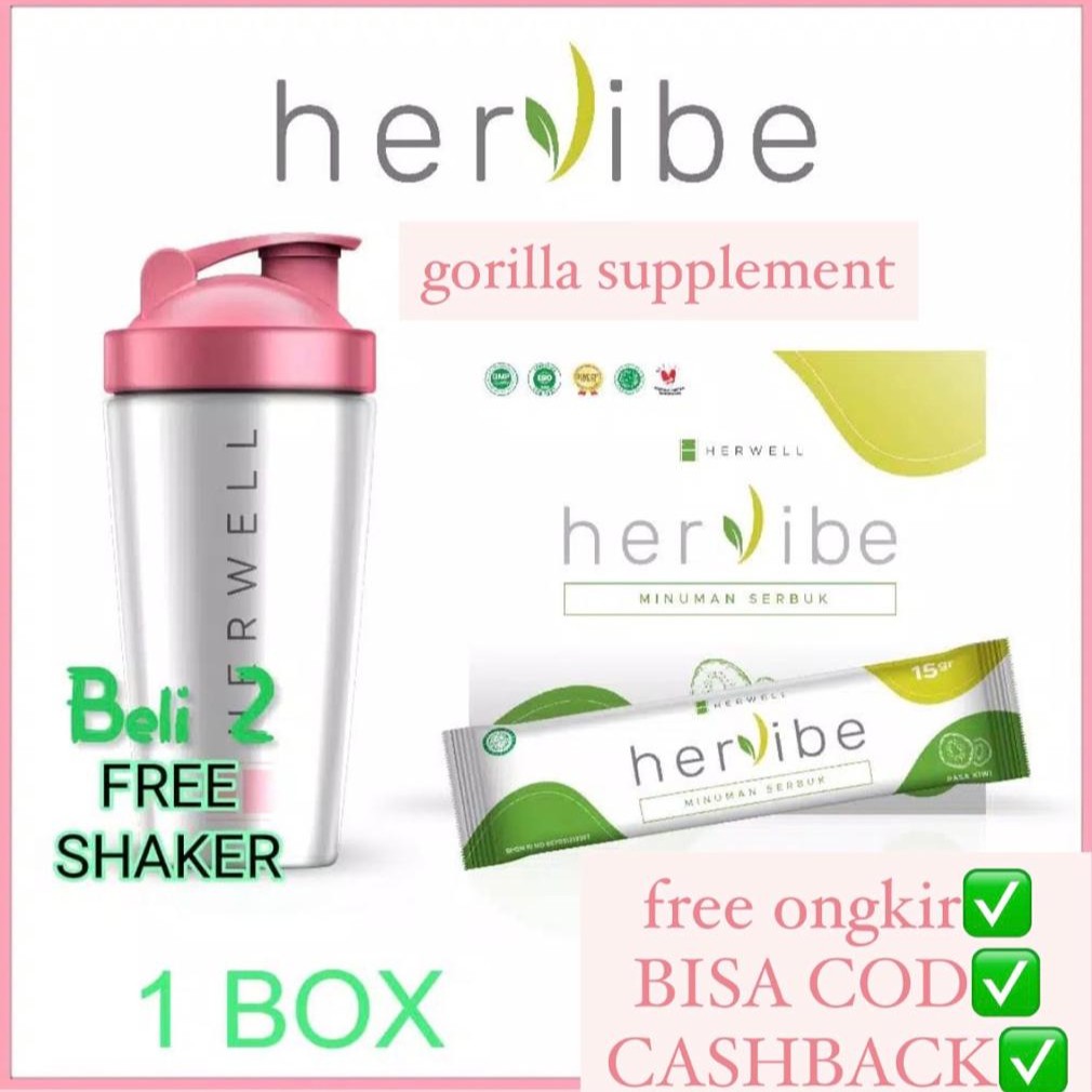 HERVIBE BY Herwell 1 Box 16 Sachet Minuman Deox Pelangsing Diet BPOM Her well Her Vibe