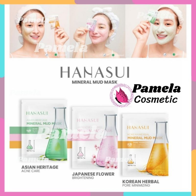 ❤ PAMELA ❤ Masker Hanasui Mineral Mud Mask (Korean Herbal, Japanese Flower,asian) BPOM