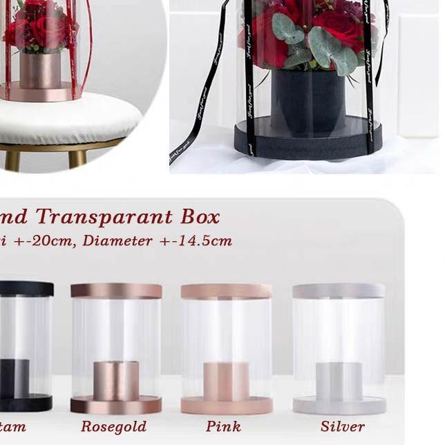 

● Mini Round Transparant Box - Bloom box - Kotak kado kerajinan GB003 ۩