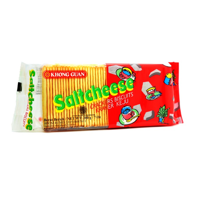 

KHONG GUAN SALTCHEESE CRACKERS BISCUITS BISKUIT KREKERS ASIN SALTCHEESE 200 GR