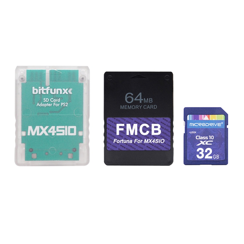 Vivi MX4SIO SIO2SD SD / TF Card Adapter + Fortuna 64MB FMCB Untuk Konsol Ps2S Slim