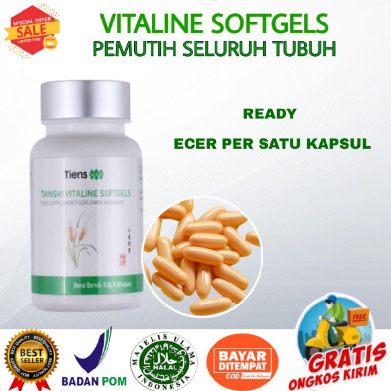 [BISA COD] VITALINE SOFTGEL ECERAN PERCAPSUL ORIGINAL 100% | PEMUTIH