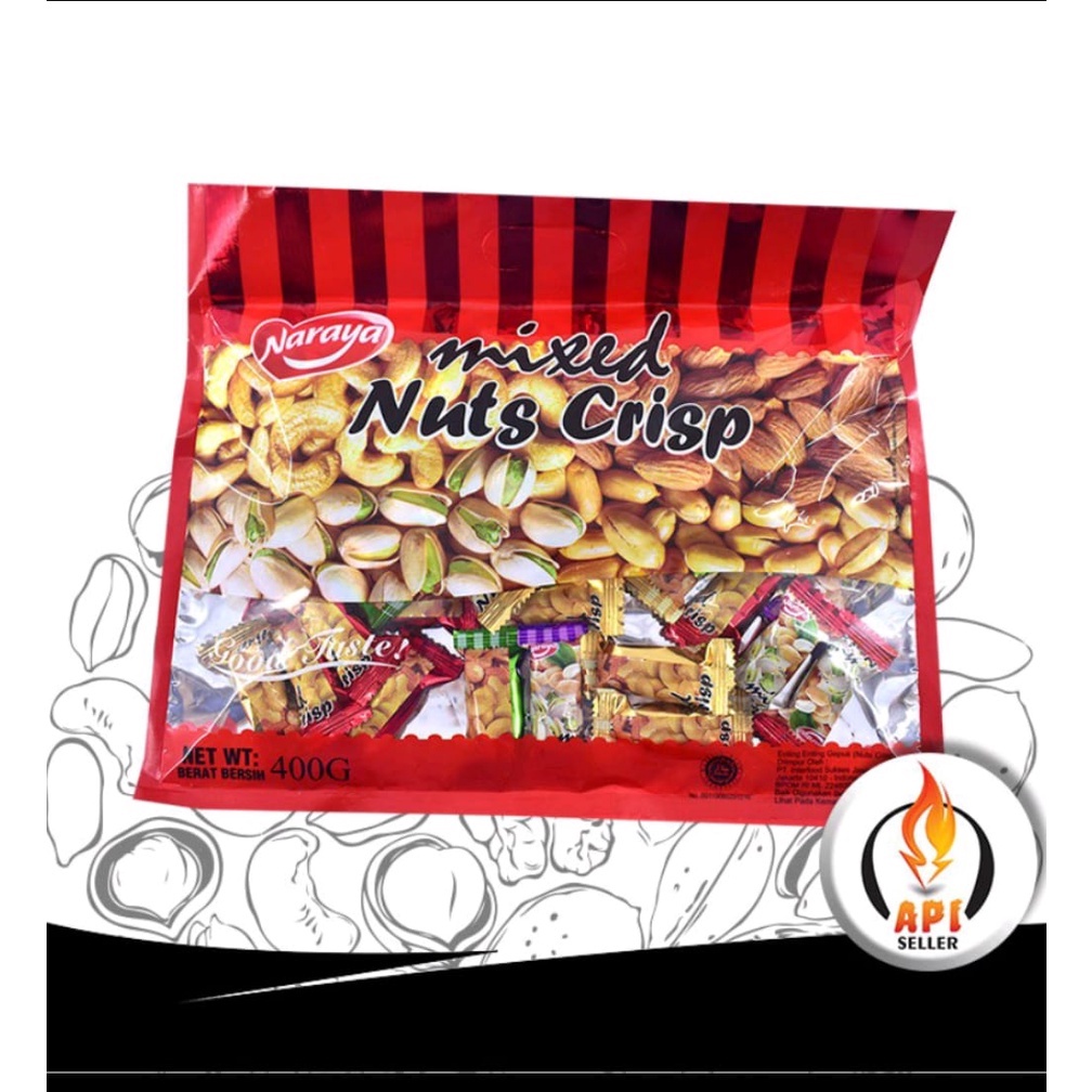 Naraya Mixed Nuts Candy/Naraya Permen Kacang 400g