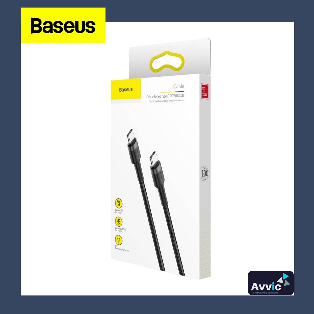 Baseus Kabel Data Cafule Series Type C To Type C 60W PD QC Fast Charging 1 Meter