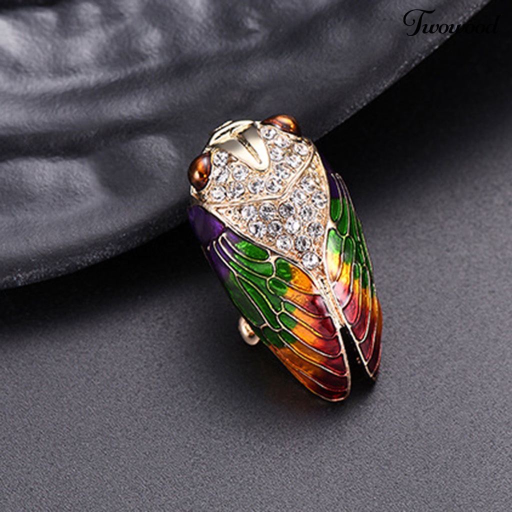 Twowood Collar Pin Fine Workmanship Anti-deform Alloy Exquisite Cicada Shape Coat Brooch Clothes Accessories