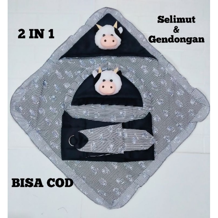 2 IN 1 Selimut Boneka Sapi Dan Gendongan Samping Boneka Sapi Terlaris