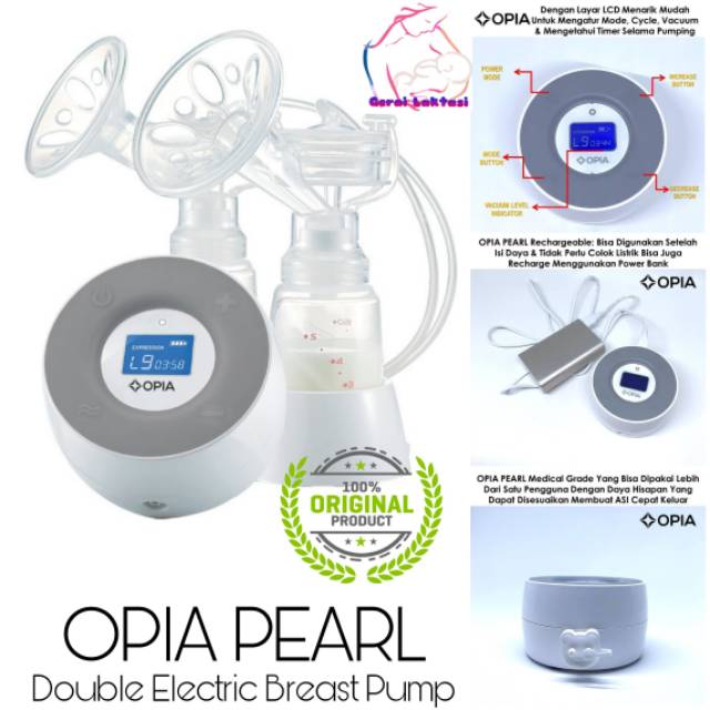 OPIA PEARL DOUBLE ELECTRIC BREAST PUMP - POMPA ASI ELEKTRIK OPIA PEARL