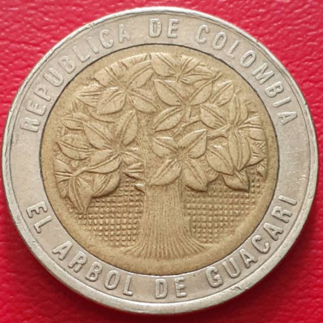 Uang Koin Kuno Luar Bimetal 500 Pesos Colombia Tahun 1993