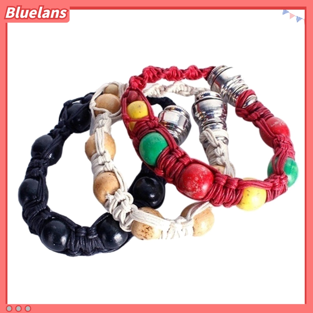 Bluelans Fashion Unisex Knotting Beaded Tobacco Pipe Handwoven Bracelet Bangle Jewelry