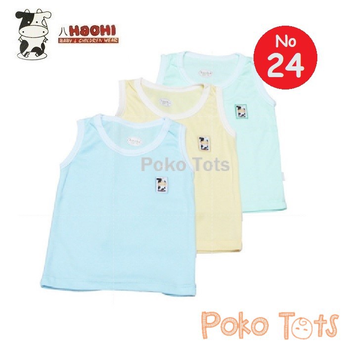 Hachi Kaos Singlet Ukuran 24 Tangan Buntung Bayi dan Anak Warna Polos