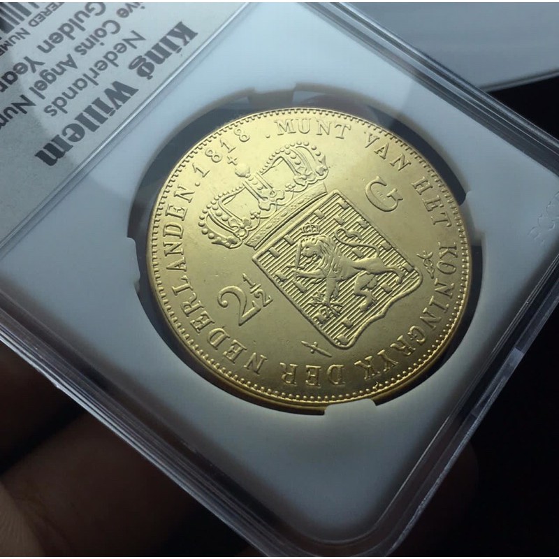 Koin Kuno Willem tahun 1818 Warna Kuning