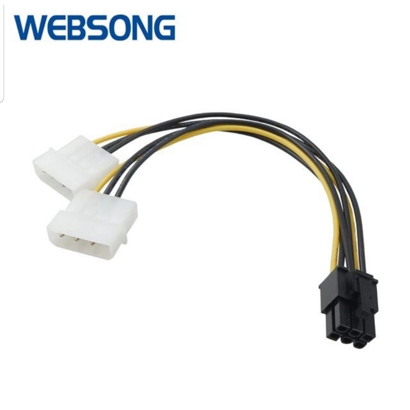 Kabel Power Molex to Video Card 6P GPU Graphic Card Websong