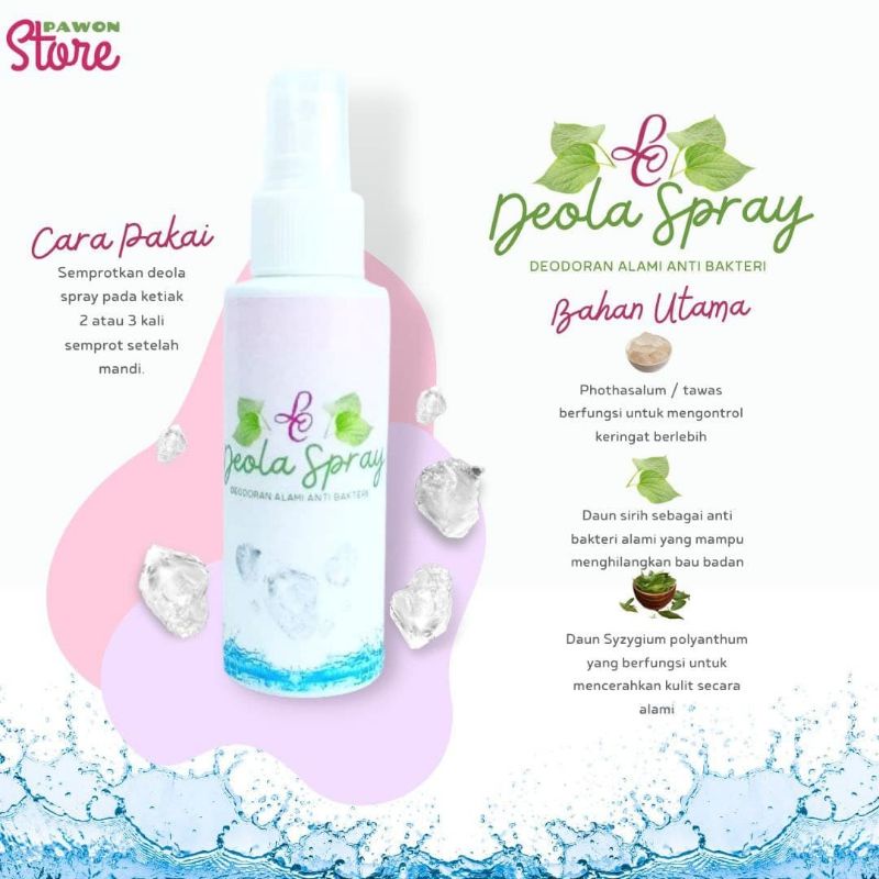 Deodorant Deola Spray Ampuh Anti Bau Keti/Badan Deodorant Alami/Herbal