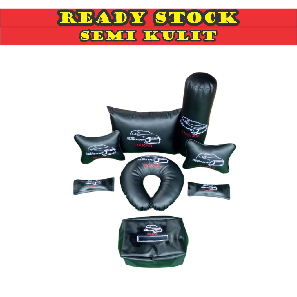 HEADREST MOBIL ALL NEW PAJERO SPORT DAKAR SANDARAN JOK MOBIL KULIT AKSESORIS MOBIL INTERIOR