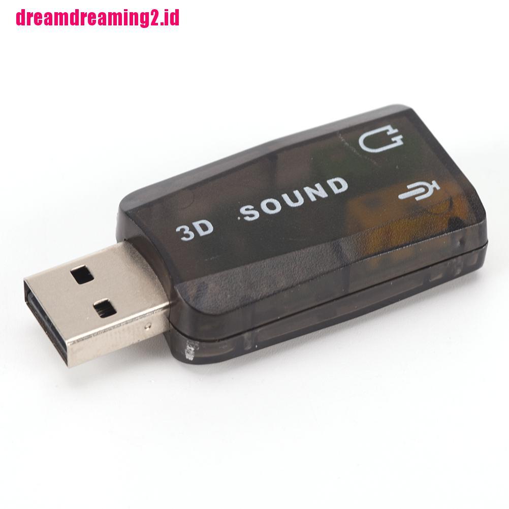 （✔✔❤(New) Baru Adaptor Kartu Suara Audio 3D USB5.1 Ke 3.5mm Untuk headphone mic