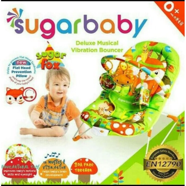 Bouncer Bayi Sugar Baby Deluxe Musical Vibration Bouncer 1 Recline