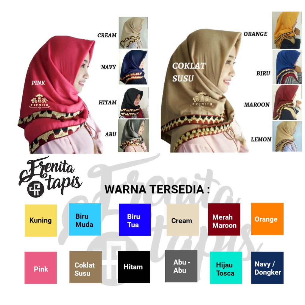 [BISA COD] Jilbab / Hijab Tapis Lampung Segi Empat Asli Sulam