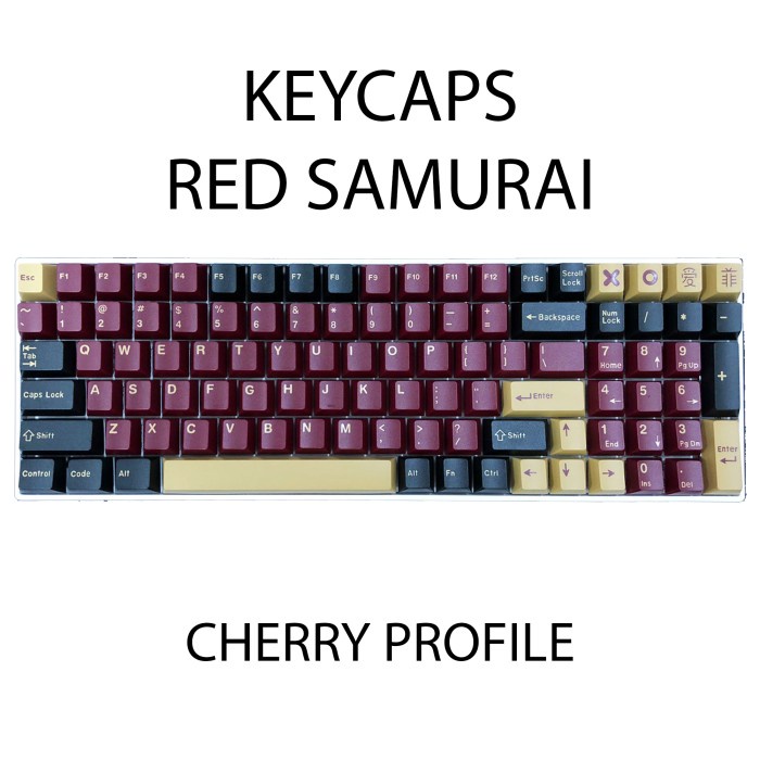 KEYCAPS ABS RED SAMURAI CHERRY PROFILE DOUBLE SHOT MECHANICAL KEYBOARD