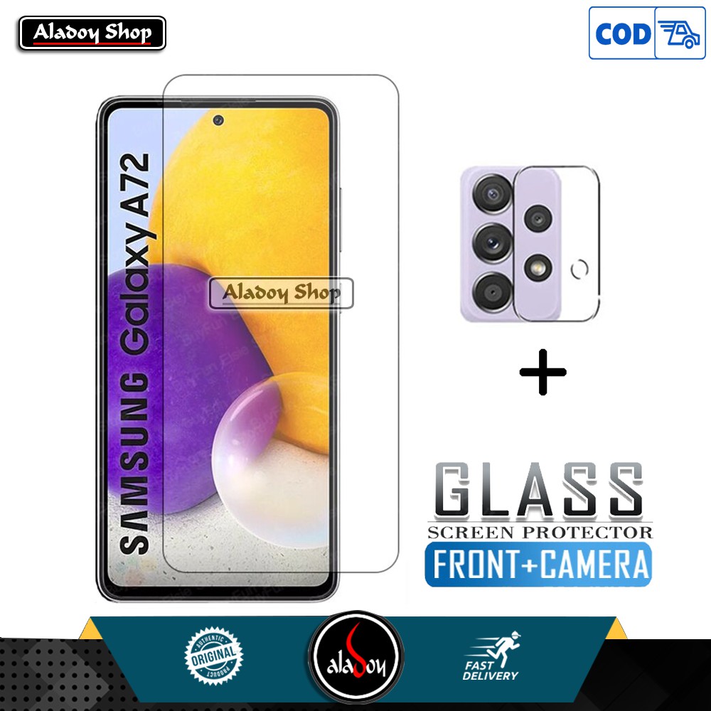 Paket Tempered Glass Layar Clear dan Tempered Glass Camera Samsung A72 2021