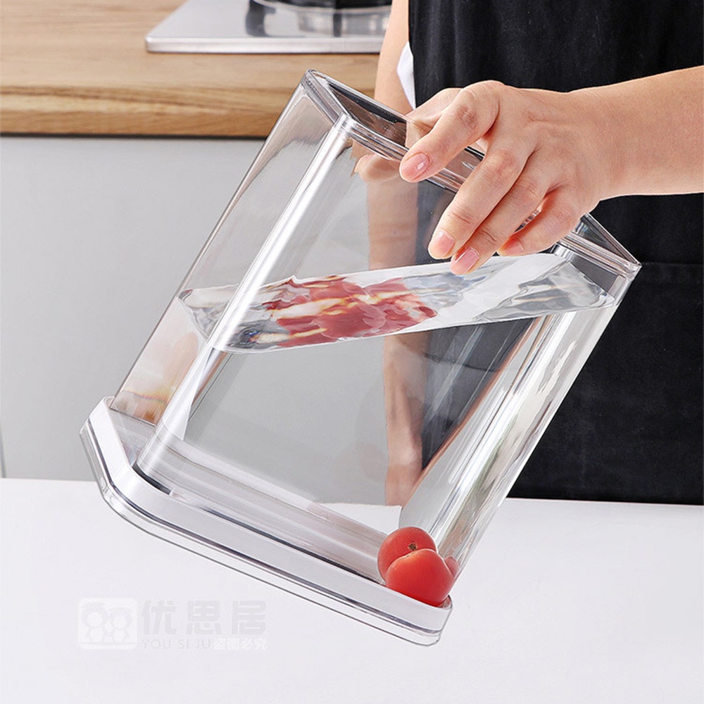 【COD Tangding】0.9/2.4/3.4L Fridge Organizer Clear Airtight Cereal Food Fresh Box Sealed Jar Storage Container