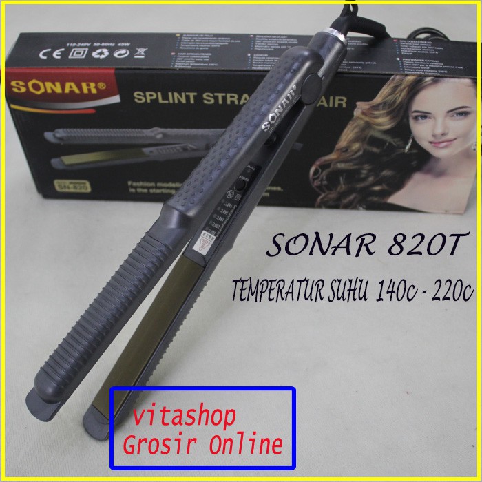 SONAR SN-820 T Lurus Catok rambut 2 in 1 Profesional Catokan Temperatur Suhu