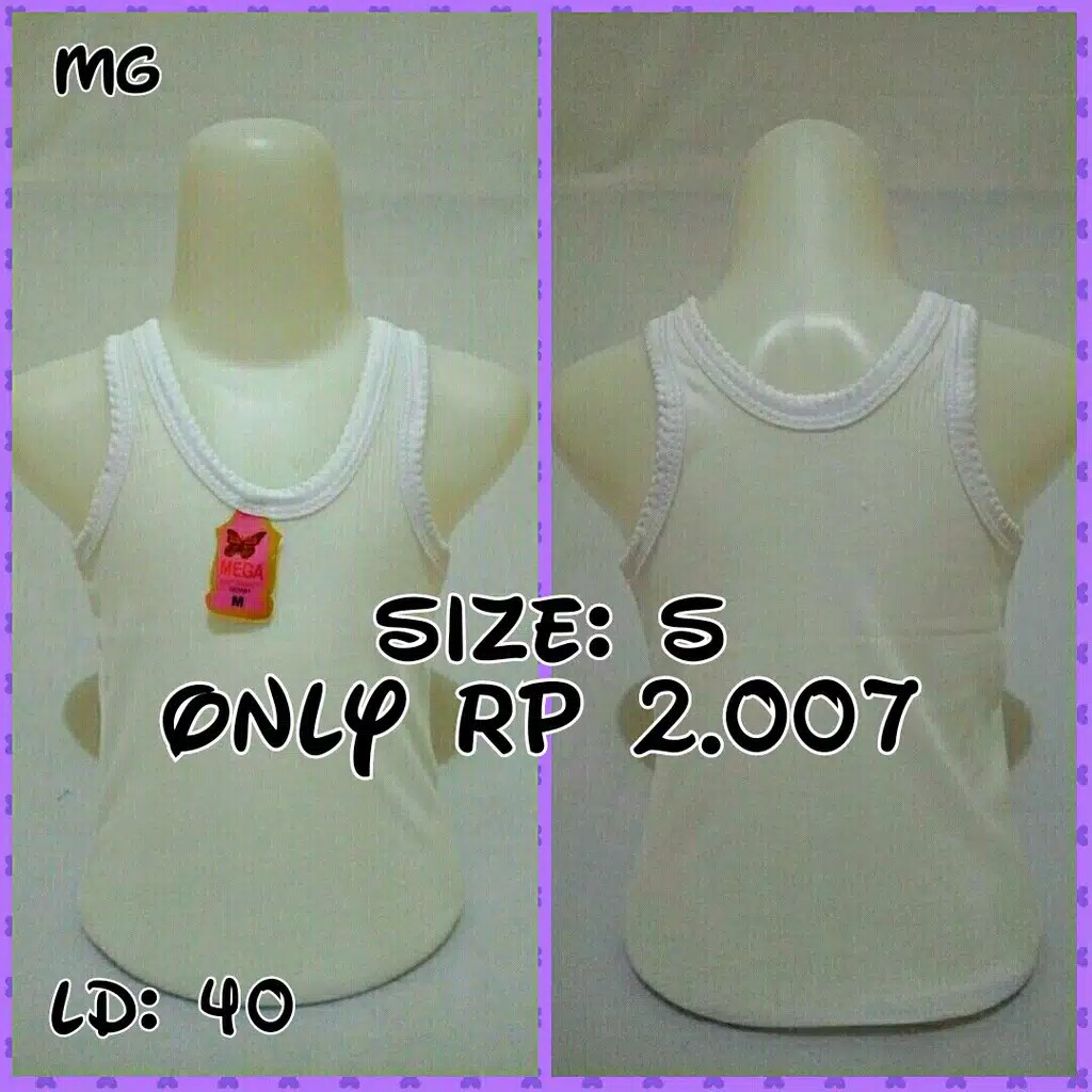 Singlet Anak KAOS DALAM ANAK warna PUTIH