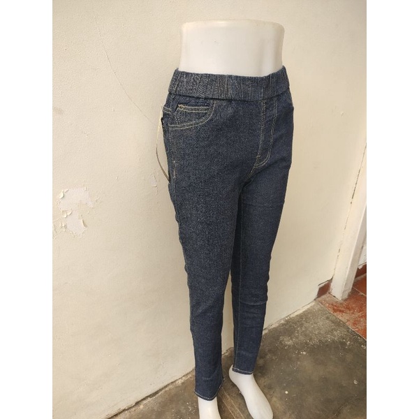 JEGGING LEGGING JEANS PANJANG PINGGANG KARET BAHAN GARMEN JEANS wanita celana jeans fashion terbaru terkini jins celana wanita jumbo