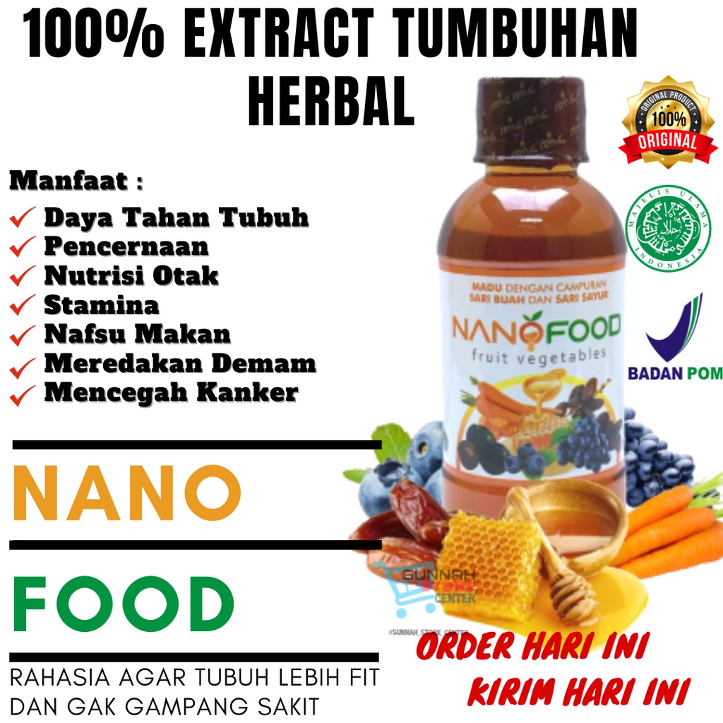 

Nano Food Madu Multivitamin Sari Buah & Sayur Nanofood BPOM Asli 250gr