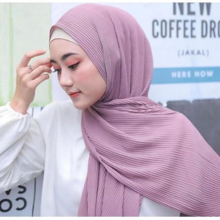 TERMURAH pasmina plisket full shawl premium TANPA GARIS TENGAH  BISA COD-2