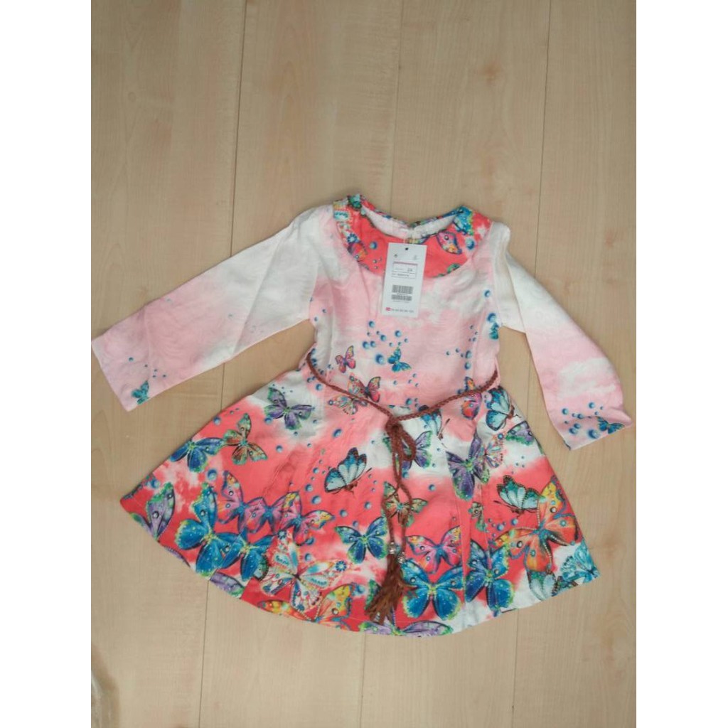 DRESS ANAK AA2313 PINK BUTTERFLY