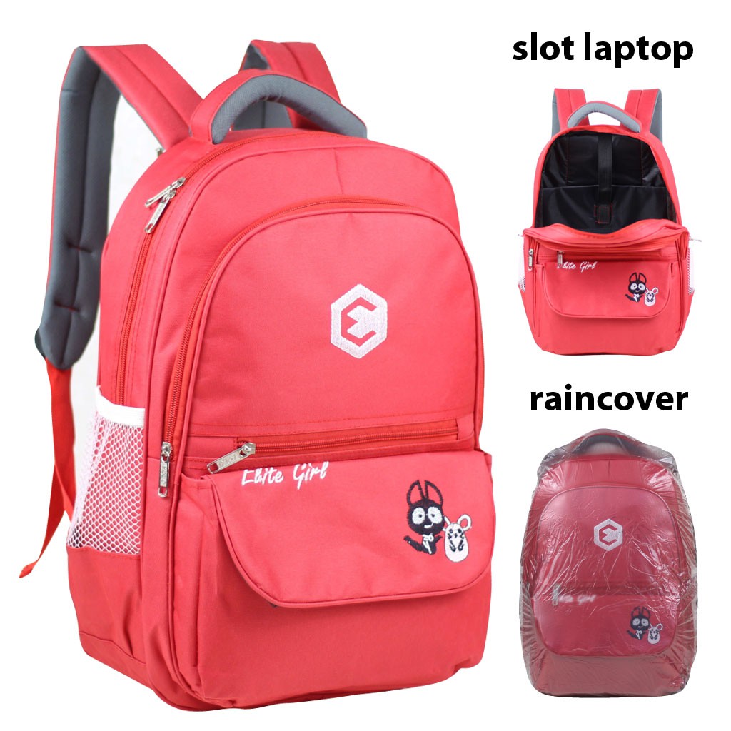 Tas Punggung Distro Elite Anak Cewek SMP SMA Ransel Gendong Perempuan Remaja Backpack Multifungsi