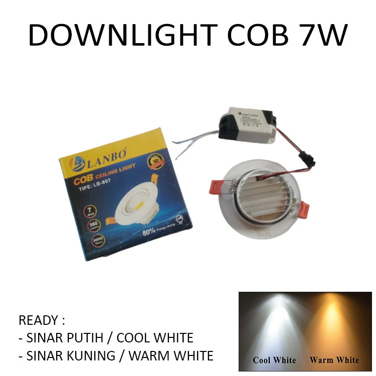 Lampu Downlight LED Spot Sorot COB 7 / 5 W Watt 7w  /5w 7watt-IBZ