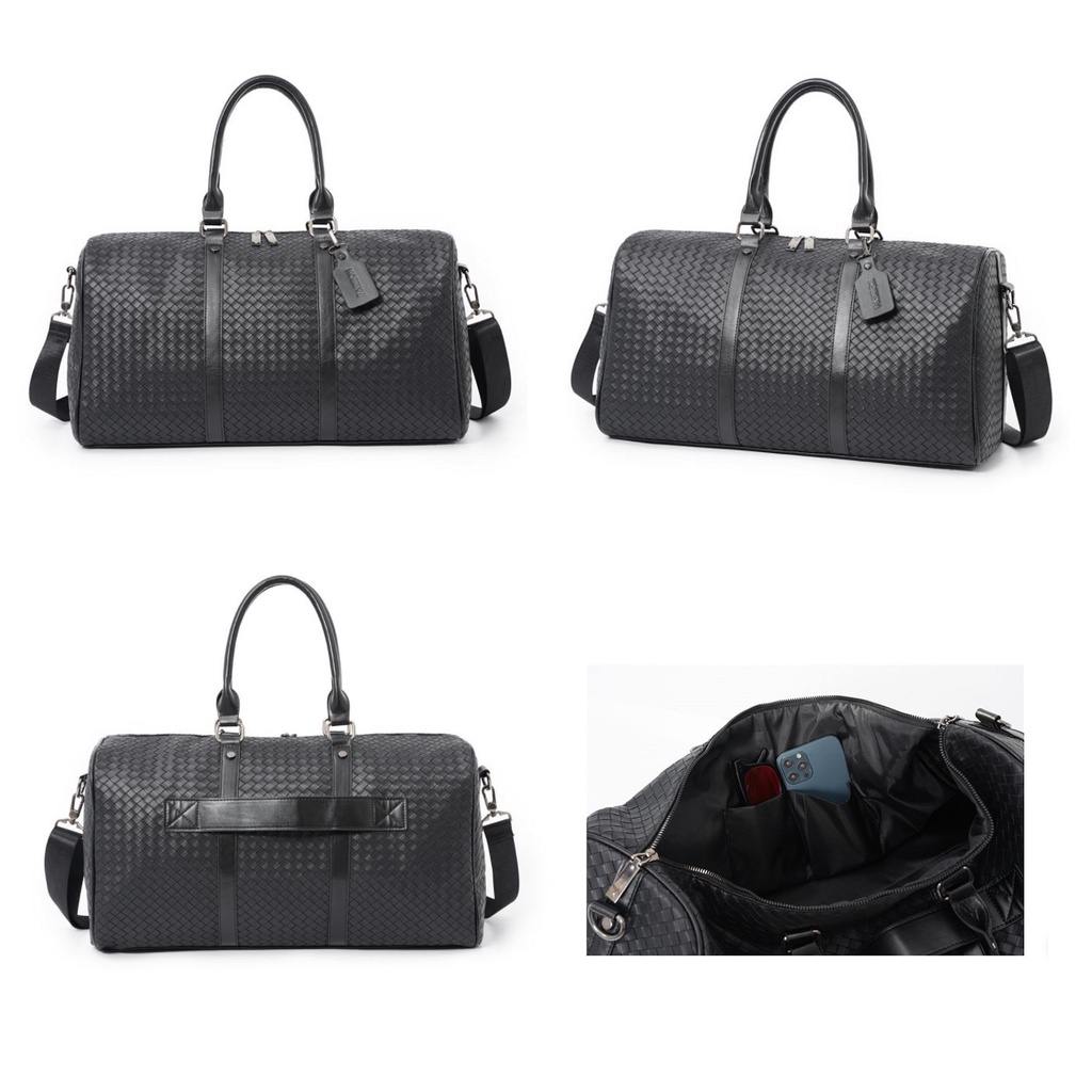 Tas Duffel Selempang SLEMPANG Messenger Bag Tas Kulit Motif Botega Tas Gym Travel Selempang Pria