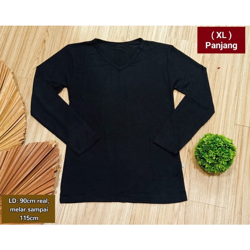 Kaos Polos Panjang Hitam V / Kaos V panjang / Kaos Panjang Murah / Kaos panjang Hitam / Kaos panjang Harian