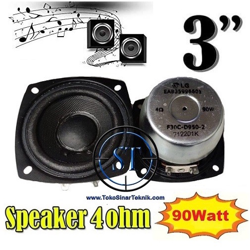 Speaker Bulat 3 Inch 4 Ohm 90W Full Range Audio Woofer Bass Spiker 90 Watt 4R Home Theatre Portable Audio Player