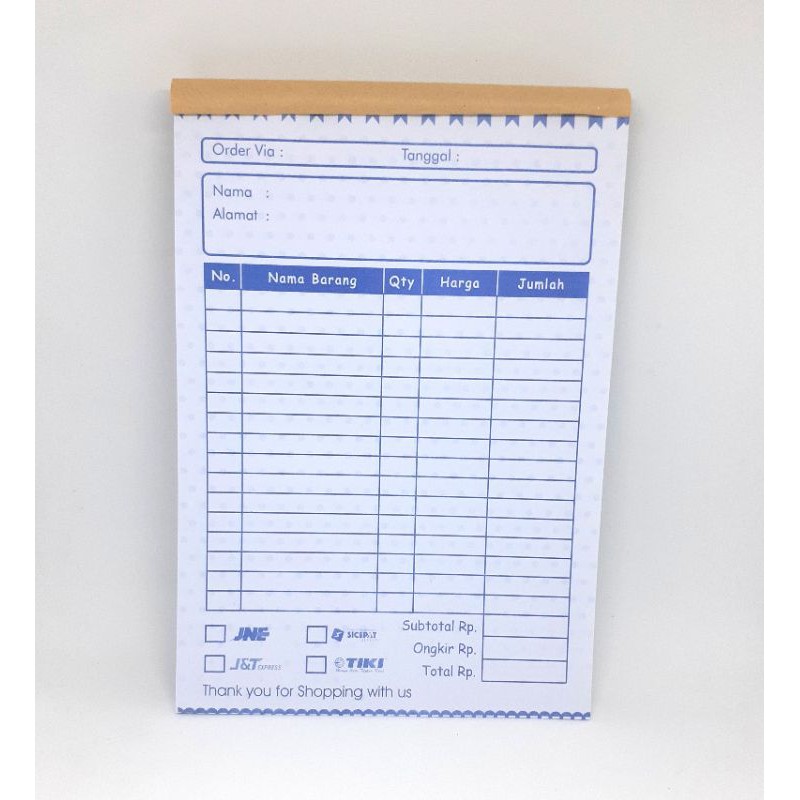 

Nota olshop/Nota 1 ply/Nota murah 1/4folio