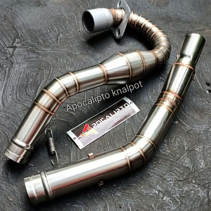 Leher / pipa header Knalpot Tiger Trail GL Megapro CB custom rangka KLX stainless