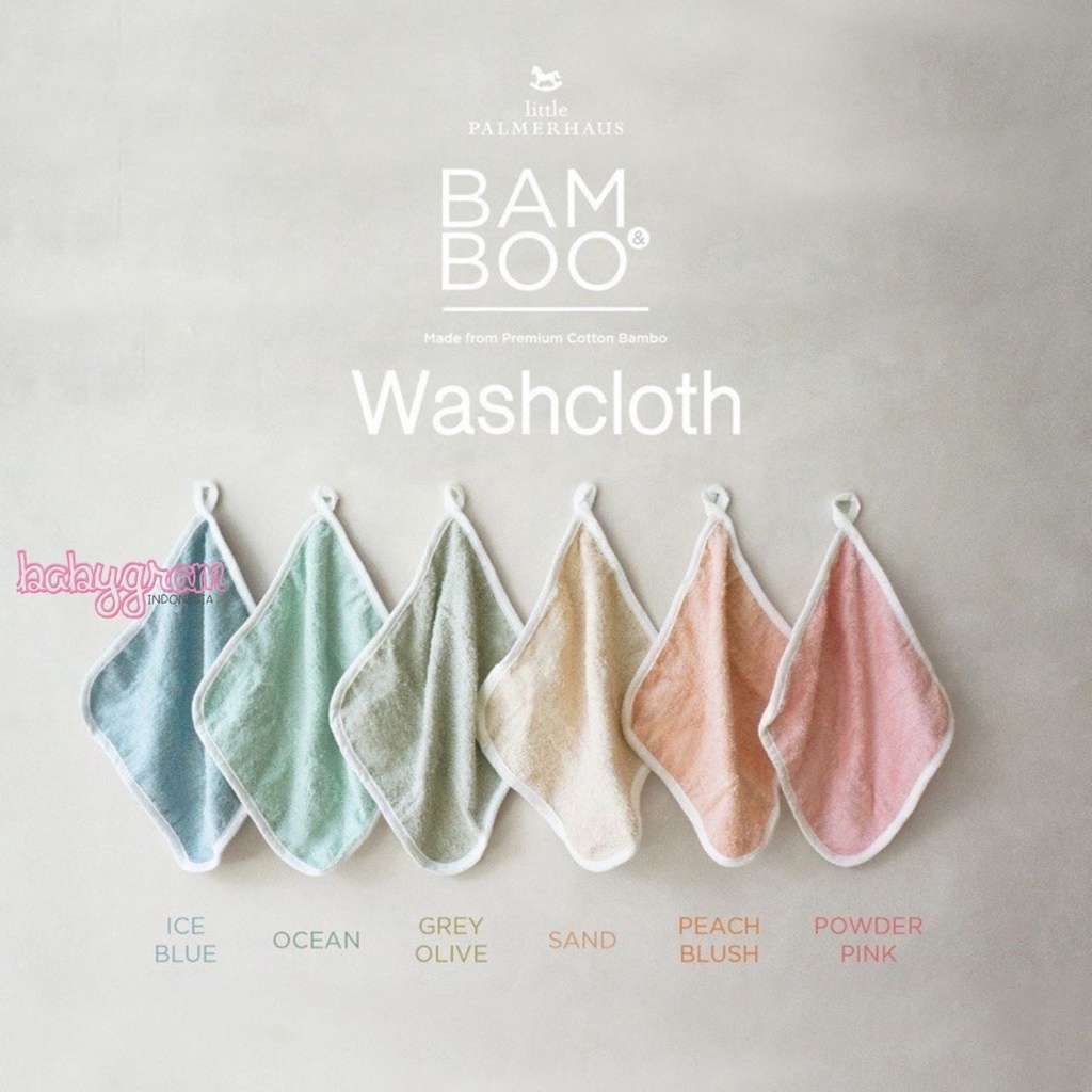 Bamboo Palmerhaus WASH CLOTH Sapu Tangan Washcloth Saputangan Bayi Mason Little Palmer haus Bam Boo by Terry Palmer - 1pcs