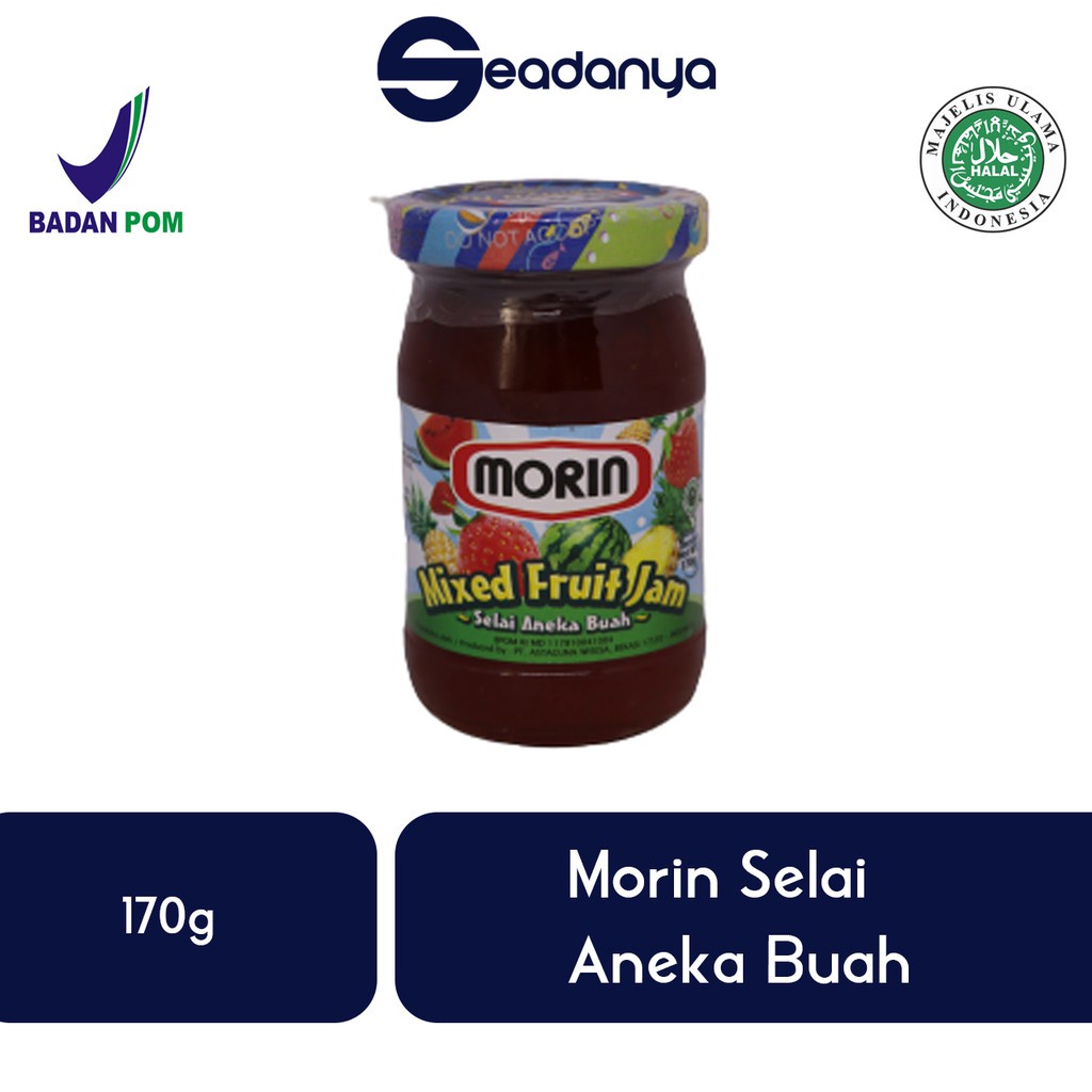 

Morin Selai Mixed Fruit 170gram - Aneka Buah - Isian Roti, Kue , Cake , Makanan - Halal MUI