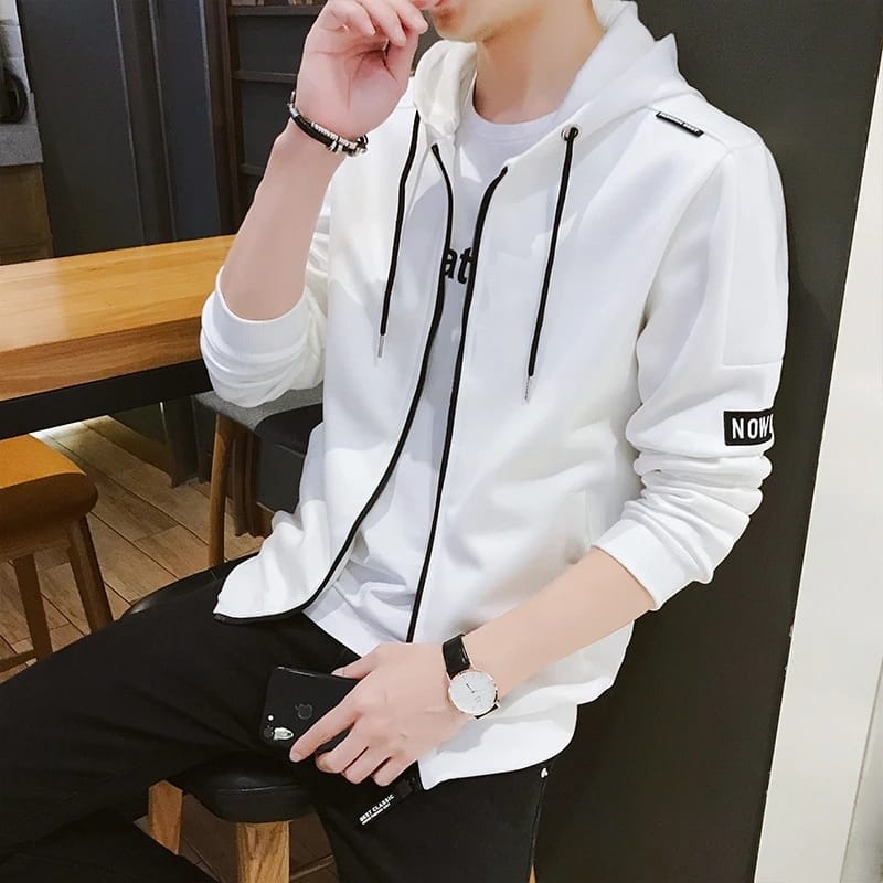 KIYOWO-Sweater Hoodie Now Pria Lengan Panjang