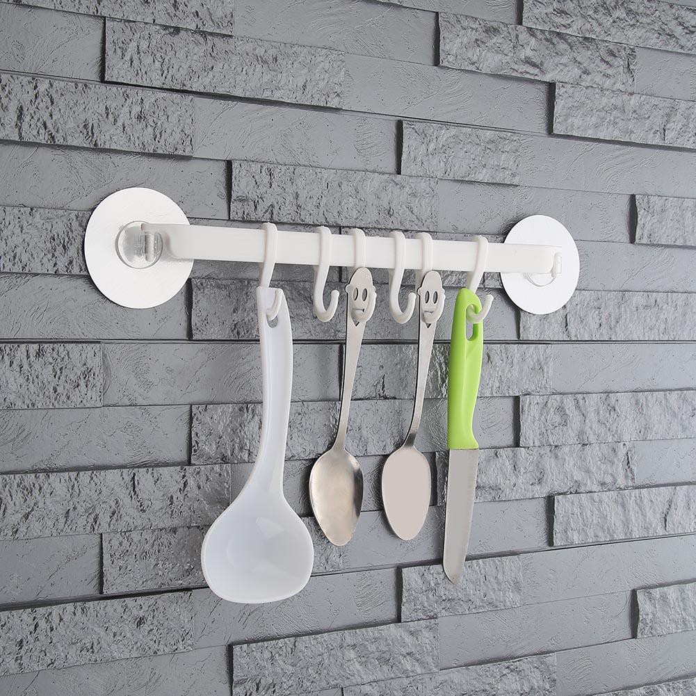 3m Kitchen Cabinet Wall Cabinet Hook Bathroom Storage Strong Sticky 6 Hooks Up Wall Rails Towel Shopee Indonesia