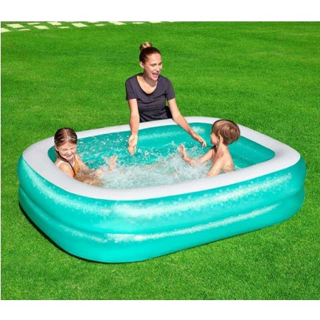 Bestway 54005 dan 54006 Kolam Renang Karet Anak Keluarga Besar 201 cm 262 cm Rectangular Family Pool [262x175 x51cm]